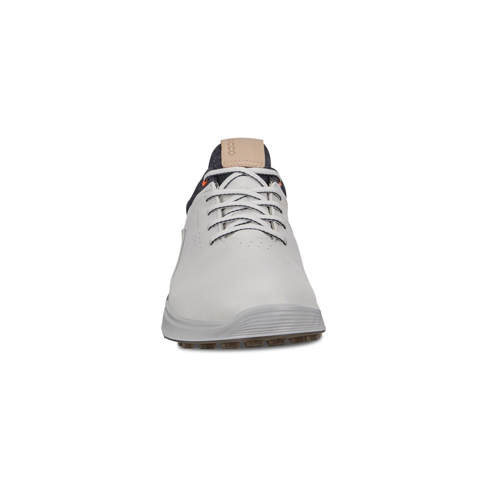 Zapatos De Golf Hombre - ECCO S-Three Spikeless - Blancos/Negros - LZF391254